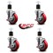 Service Caster 4'' Red Poly Swivel 1-7/8'' Expanding Stem Caster Set with Brake, 4PK SCC-EX20S414-PPUB-RED-TLB-178-4 - alternate 2